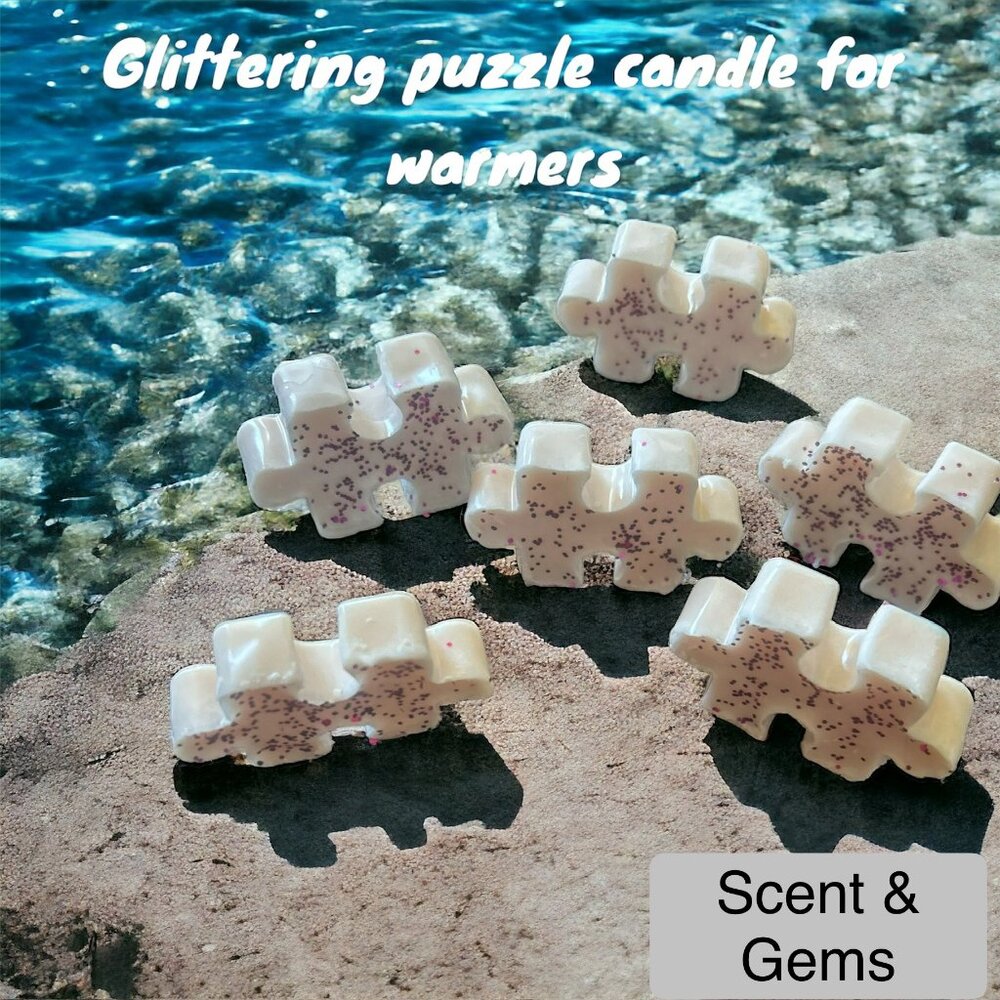Glittering puzzle candles 'for warmers'.